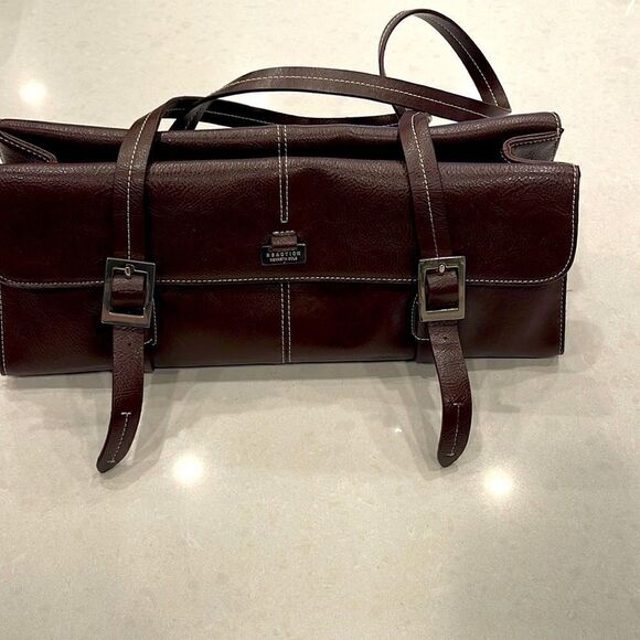 Kenneth Cole Reaction Brown Leather Bag - Picture 1 of 9